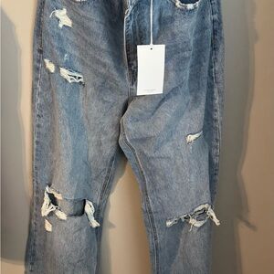 Distressed Blue Jeans